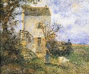 Camille Pissarro Farmhouse in front of women and sheep oil painting picture wholesale